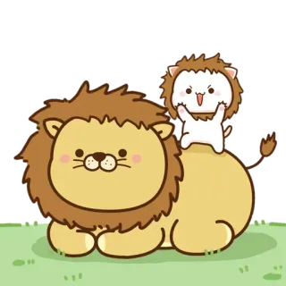 🦁 Löwe, niedlich, Cartoon, Tiere, Aufkleber, Freundschaft telegram sticker