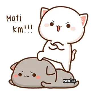 🥰 Mati km!!! gato, fofo, desenho animado, adesivo whatsapp sticker