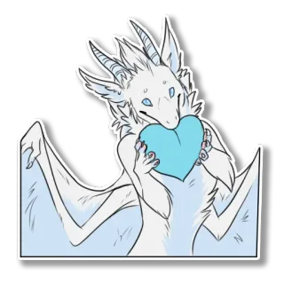 💙 dragão, coração, amor, fofo, fantasia, adesivo telegram sticker