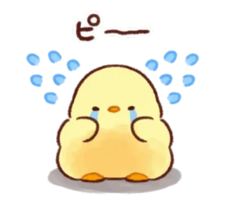 🐥 ピーーー cute, bird, crying, tears, sad, emoji, sticker telegram sticker