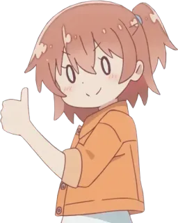 👍 Anime, Gadis, Kartun, Jempol ke atas, Lucu telegram sticker