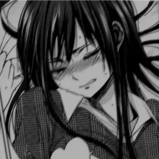 💗 anime, llorando, triste, chica, manga telegram sticker