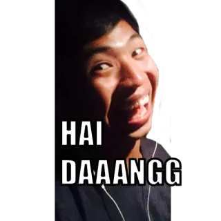 😝 HAI
DAAANGG 滑稽的脸, 问候, 表情, 肖像, 傻 telegram sticker