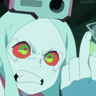 🖕 Rebecca Cyberpunk Edgerunners Anime, Środkowy palec, Edgerunners, Cyberpunk, Rebecca telegram sticker