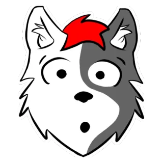 😮 волк, мультфильм, собака, животное, наклейка, комикс telegram sticker