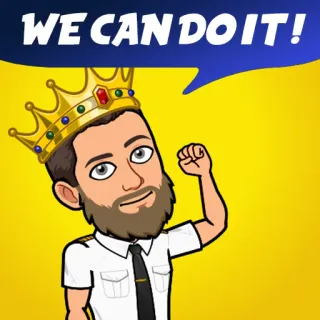 💪 WE CAN DO IT! Motivation, Bitmoji, König, Krone, Wir schaffen das telegram sticker