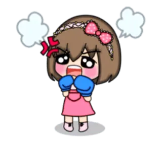 😤 angry, annoyed, mad, cartoon, anime, girl, cute, irritated telegram sticker