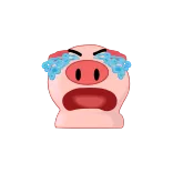 😭 porco, chorando, triste, chateado, emoji, desenho animado telegram sticker