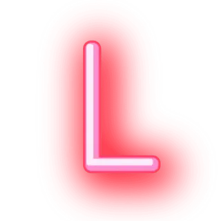 ▪ L буква, алфавит, инициал, Л, красный, неон telegram sticker