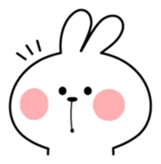 😳 rabbit, bunny, cute, animal, cartoon, sticker telegram sticker