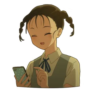 😊 anime, girl, cute, phone, cartoon, illustration telegram sticker