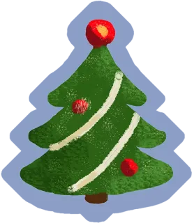 👌 christmas, tree, festive, holiday, ornament, celebration, winter, decoration telegram sticker