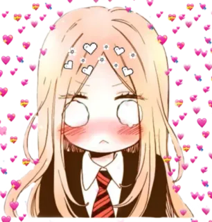 😳 อนิเมะ, มังงะ, น่ารัก, หัวใจ, คาวาอิ, สติกเกอร์ telegram sticker