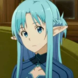 ❄️ Asuna Sword Art Online アニメ, アスナ, ソードアート・オンライン, エルフ, 青髪 telegram sticker