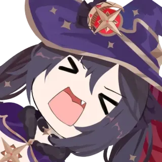 😫 Mona Genshin Impact Anime, Genshin Impact, Mona, Videojuego, Dibujos animados, Kawaii, Sticker whatsapp sticker