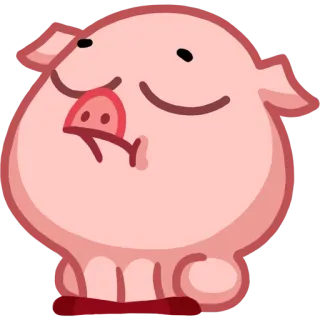 😕 Babi, Kartun, Lucu, Binatang, Merah Muda telegram sticker
