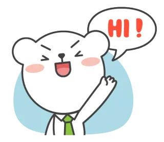 👋 HI! urso, desenho animado, olá, oi, amigável, fofo, saudação telegram sticker