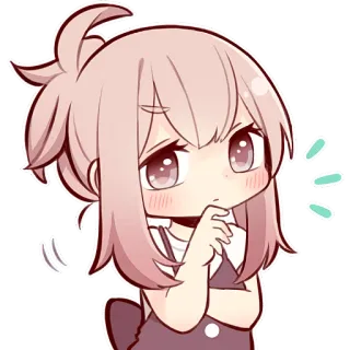 🤨 Anime, Carino, Ragazza, Cartone animato, Chibi, Pensando, Kawaii telegram sticker
