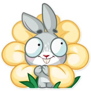🌼 うさぎ, ウサギ, 花, マンガ, かわいい, 動物, ステッカー telegram sticker
