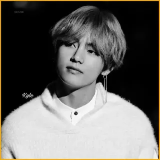 🕯 Kyle persoon, man, portret, zwart wit, man, haarstijl telegram sticker