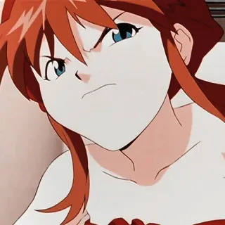 😐 Asuka Langley Soryu Neon Genesis Evangelion anime, redhead, tsundere, eva, evangelion, asuka telegram sticker