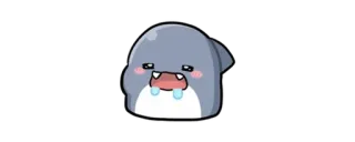 🦈 requin, kawaii, mignon, chibi, pleure telegram sticker