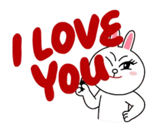 👫 I LOVE YOU love, bunny, cute, cartoon telegram sticker