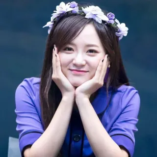 😍 femme, portrait, personne, sourire, jolie, couronne de fleurs, asiatique, femme telegram sticker