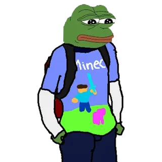 🐸 Pepe the Frog Minecraft minec Pepe la Rana, Minecraft, Meme, Videojuego telegram sticker