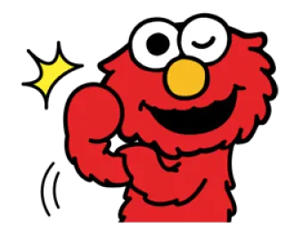 💪 Elmo Sesame Street Elmo, Sesamstraße, Cartoon, Figur, rot, fröhlich whatsapp sticker
