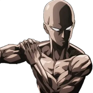 💪 Saitama One-Punch Man Аниме, Герой, Сильный, Лысый, Боец telegram sticker