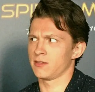 🤨 Tom Holland pessoa, ator, celebridade, homem, expressão, retrato telegram sticker
