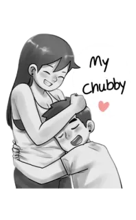 🤗 My chubby coppia, amore, cartone animato, paffuto, carino telegram sticker