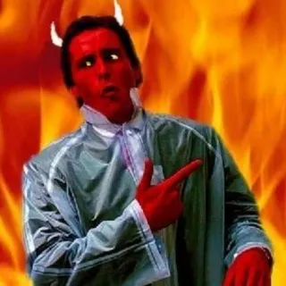 😈 Teufel, Hörner, Feuer, Rot, Zeigen, Beleidgend whatsapp sticker