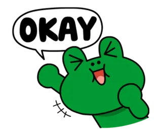 👌 OKAY лягушка, ок, мультфильм, стикер telegram sticker