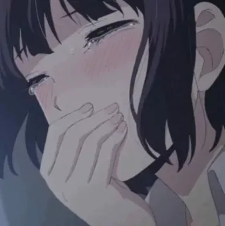✨ anime, chorando, triste, emocional, garota, lágrimas telegram sticker
