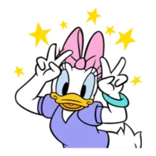 ✌ Daisy Duck hoạt hình, Disney, vịt, nhân vật, vịt Daisy telegram sticker