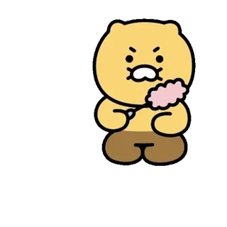 💬 Ryan kakao friends, bear, cartoon, animal, cute, ryan telegram sticker