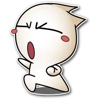 😯 Dessin animé, Animé, Cri, Personnage, Blanc whatsapp sticker