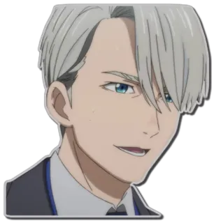 😁 Victor Nikiforov Yuri!!! on Ice Anime, Patinaje artístico, Victor Nikiforov, Yuri on Ice, Sticker personaje telegram sticker