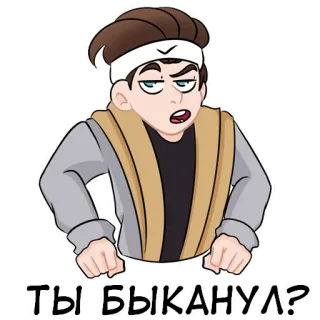 😡 ТЫ БЫКАНУЛ? 俄语, 贴纸, 角色, 卡通, 问题 telegram sticker