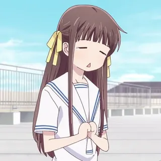 🎀 Tohru Honda Fruits Basket anime, character, girl, fruits basket, tohru honda telegram sticker