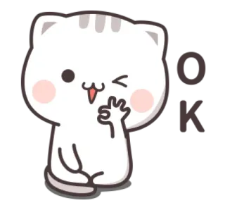 👌 哈哈 cat, kawaii, cute, happy, waving whatsapp sticker