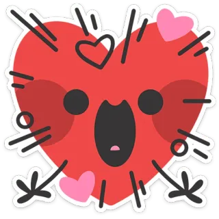 ❤️ cuore, amore, sticker, cartone animato, carino, emoji whatsapp sticker
