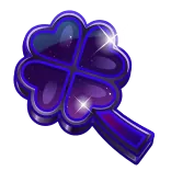 ๐ clover, four-leaf clover, luck, purple, magic, shiny, sparkle, symbol whatsapp sticker
