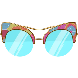 🙄 glasses, sunglasses, retro, floral, accessory telegram sticker