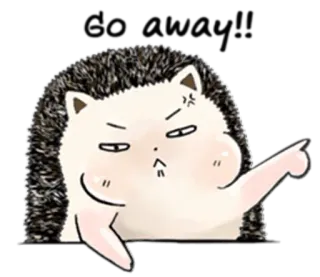 😠 So angry!! hérisson, en colère, dessin animé, mignon, animal telegram sticker