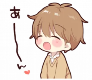 🏫 あ Anime, Dễ thương, Trái tim, Kawaii, Hoạt hình telegram sticker