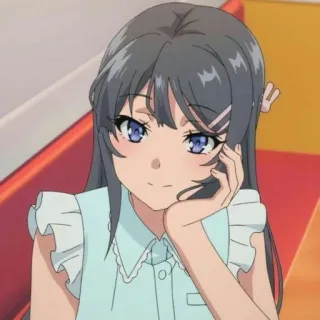 🤍 Mai Sakurajima Rascal Does Not Dream of Bunny Girl Senpai Anime, Ragazza, Carina, Sorriso, Sakurajima, Mai, Bunny Girl telegram sticker