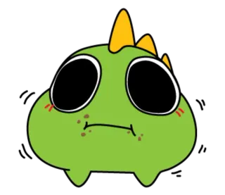 😕 динозавр, милый, мультик, монстр, зеленый, каваи, животное telegram sticker